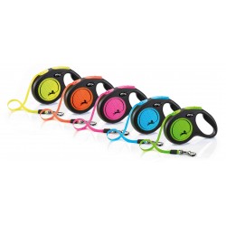 flexi Classic Neon S - 5m tape, orange, up to 15kg - reflective